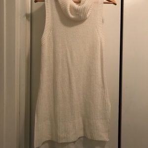 White Cowlneck knit tunic